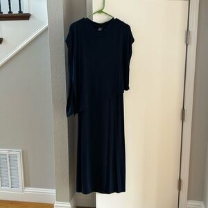 Sweatty Betty navy dress. Under dress with oversized tee attached. Size S